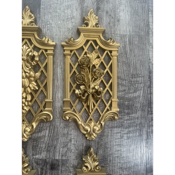 Dart Set (4) Four Seasons Wall Hangings Plaque Syrocco Plastic Retro MCM - Picture 4 of 12